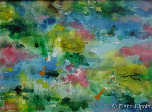15 - Vier Jahreszeiten - Fruehjahr Tempera 18 x 14 cm
